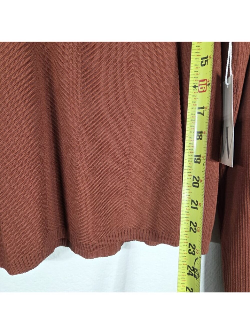 Worthington Rust Burnt Orange Ribbed Knit Polo Sweater XXL Long Sleeve Top - Picture 14 of 15